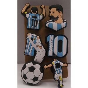 Set of 6 Shoe Charms for Crocs featuring 	Soccer	A2